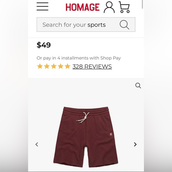 Homage matching set , shorts and sweatshirt top sold together. Size xl - Picture 2 of 3